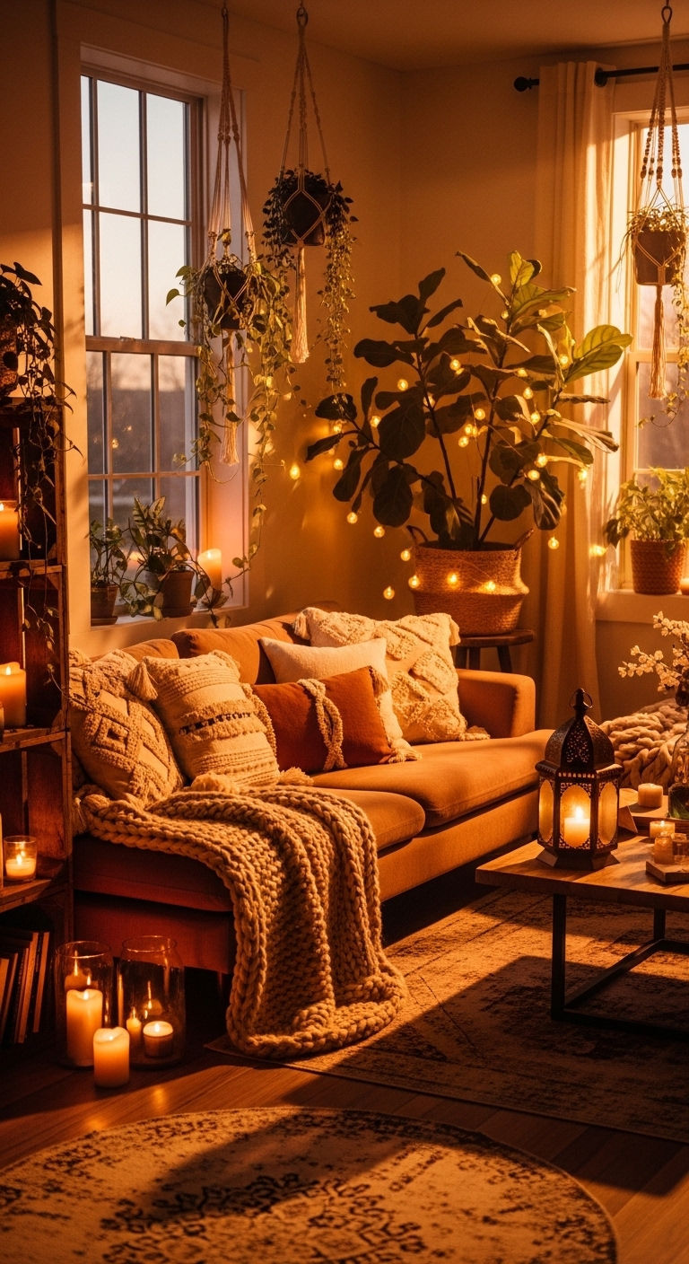 17. Sunset Glow Boho Lounge