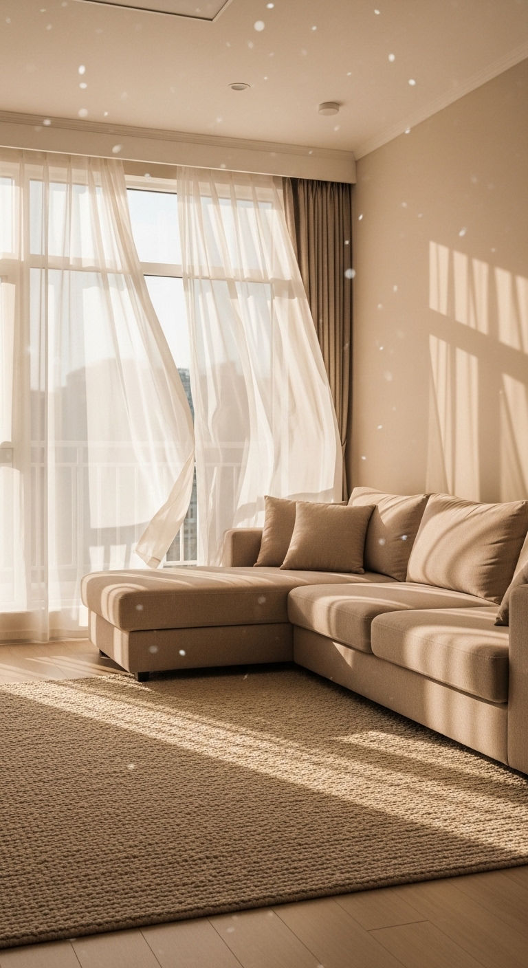20 L-Shaped Sofa Living Room Layout Ideas for Smart Space Planning 4 3. Window-Hugging Serenity