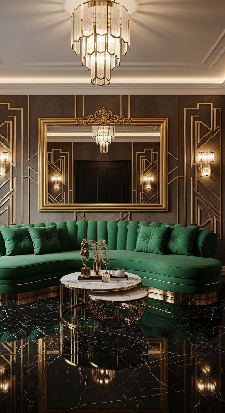 3. Art Deco Glam Lounge