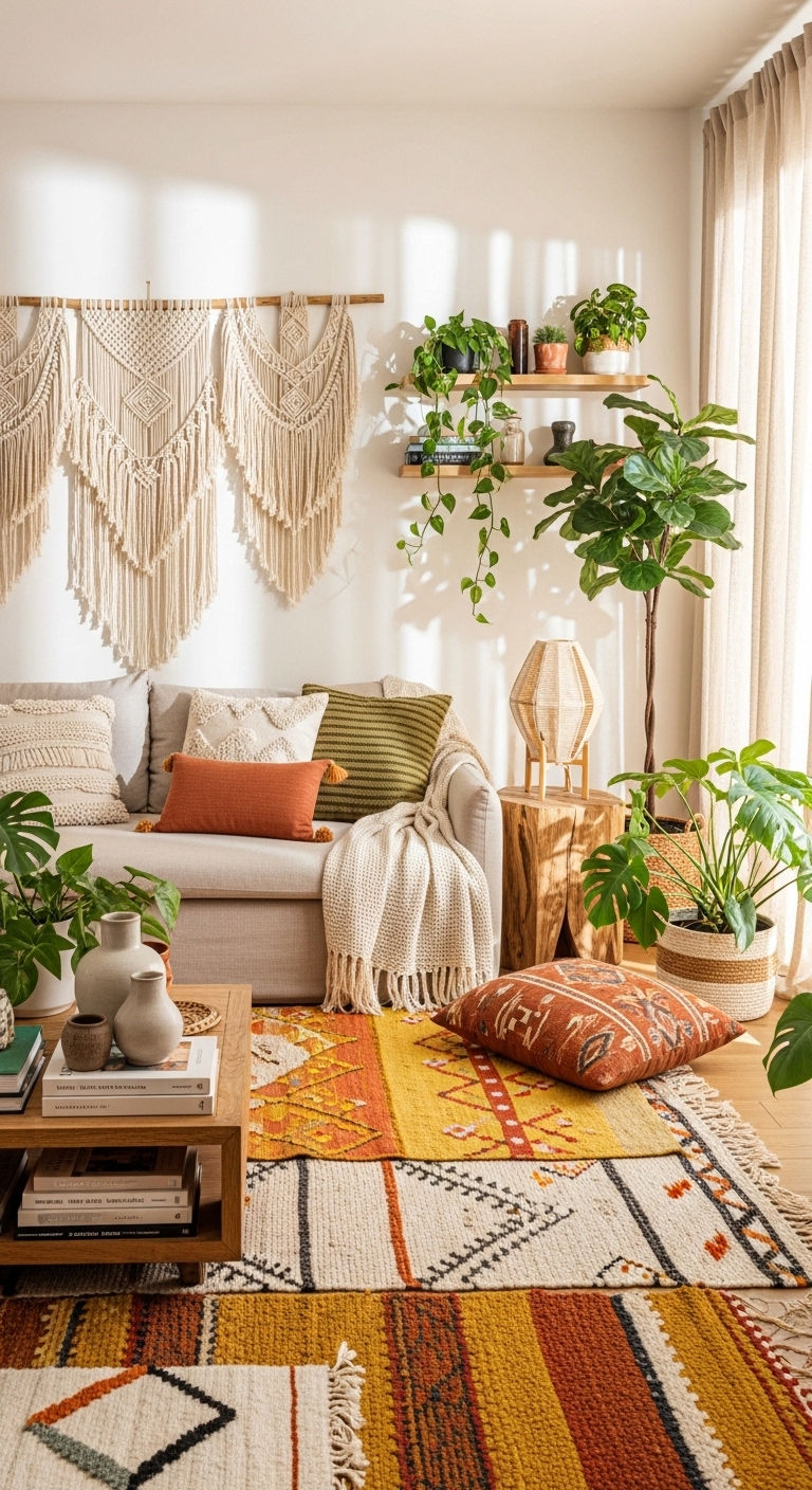 5. Boho Chic Chaise Lounge Setup