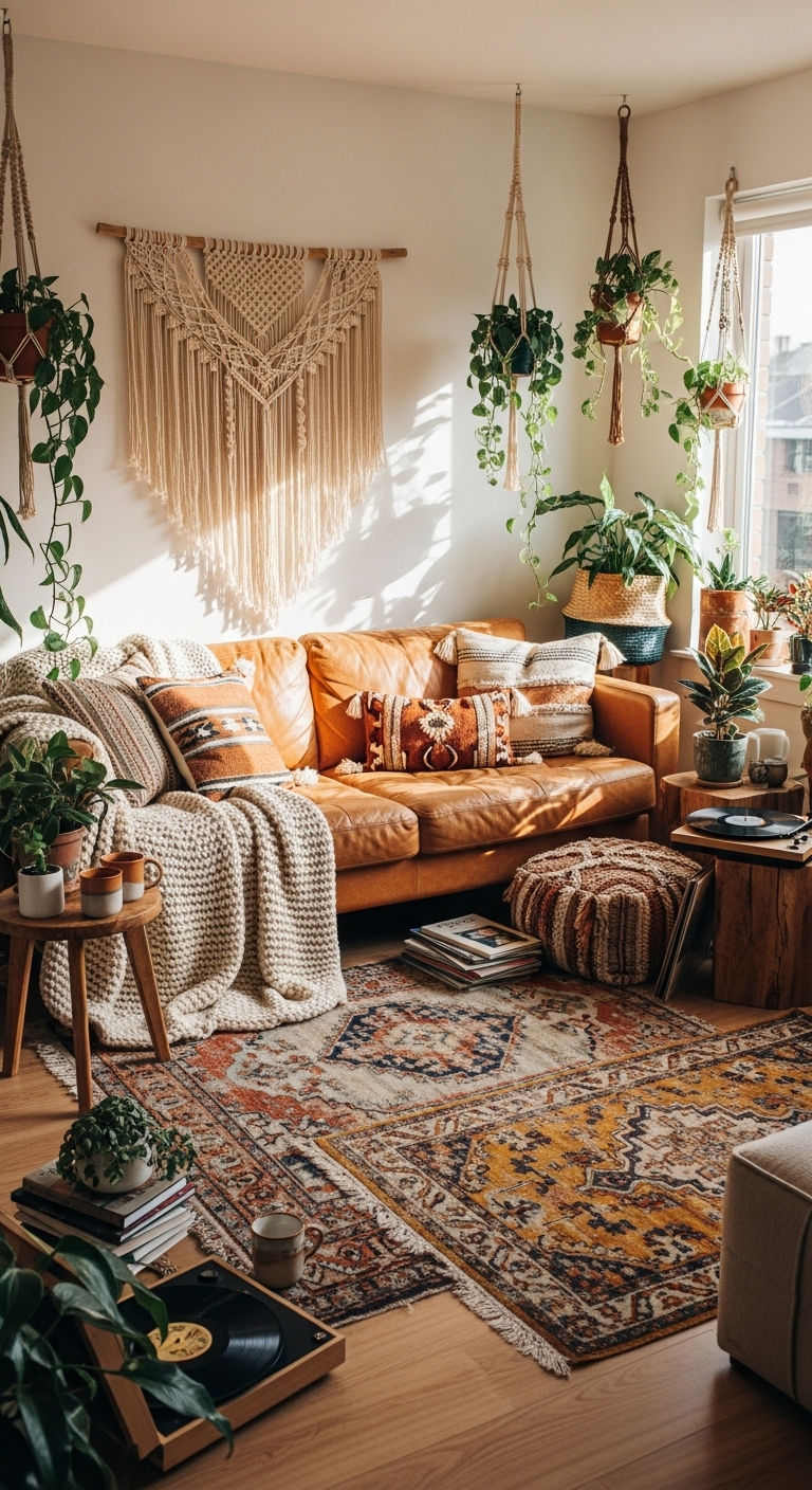 15. Boho Leather Fusion