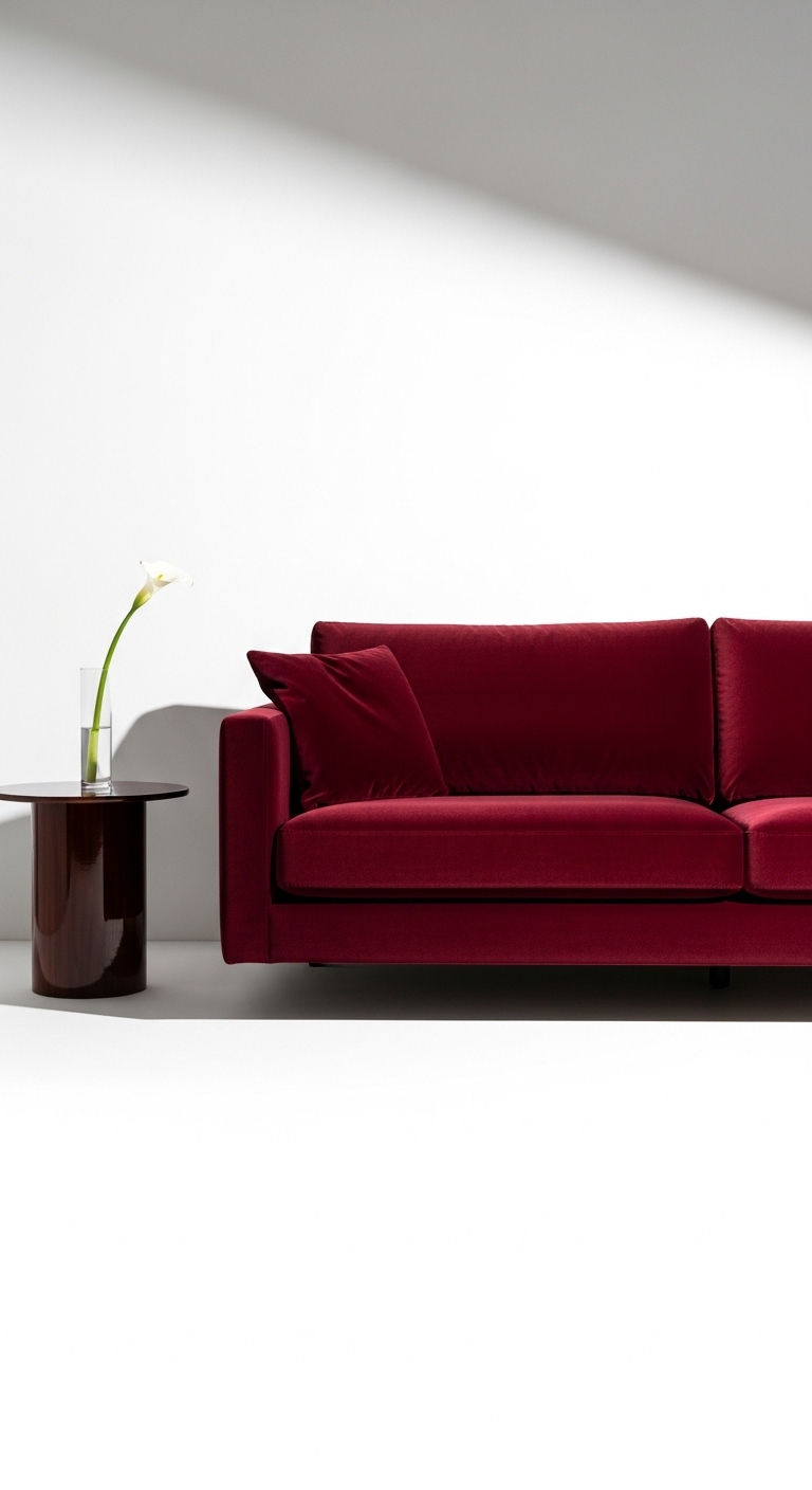 26 Wine Sofa Living Room Ideas for a Rich, Dramatic Style 20 21. Bold Wine Contrast Room