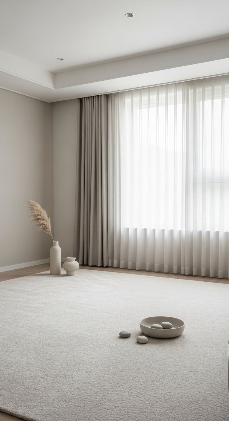 24 Genius Small Living Room Without Sofa Ideas (Minimal & Modern) 10 9. Carpet Only Cozy Space