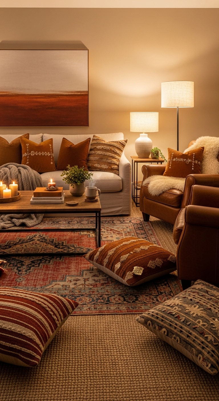 18 Small Living Room Sofa and Chair Layout Ideas for Better Flow 13 13. Centered Rug Layout