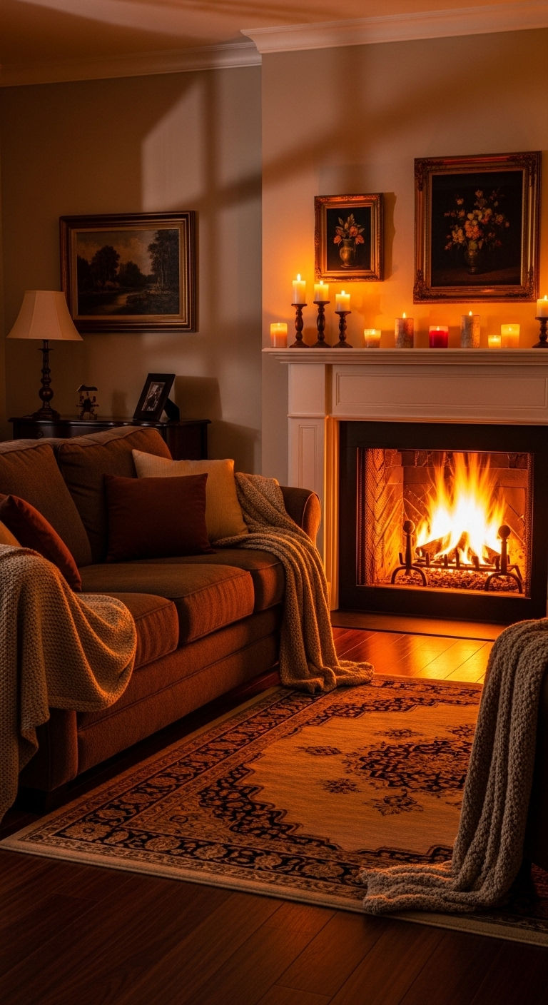 19 Brown Sofa Living Room Ideas for a Warm and Classic Feel 16 16. Classic Fireplace Focus