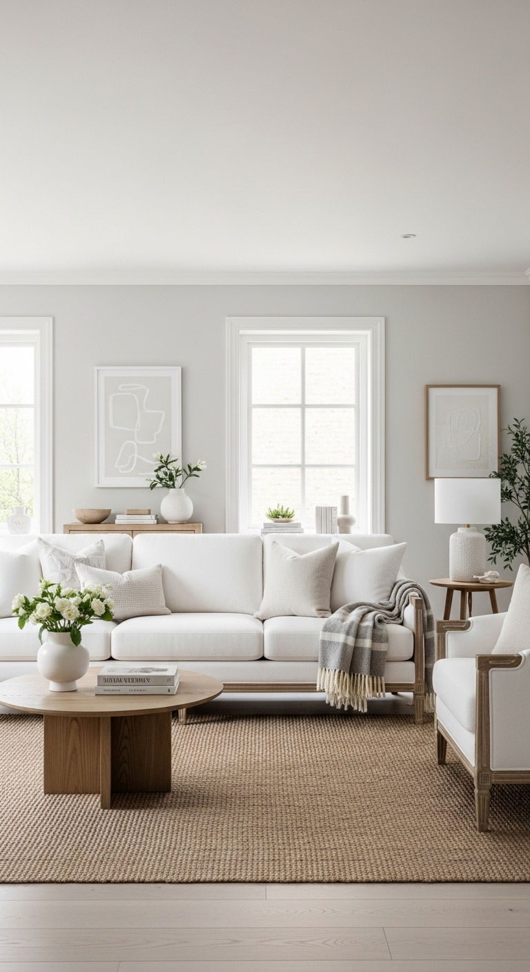 19. Classic White and Wood Blend