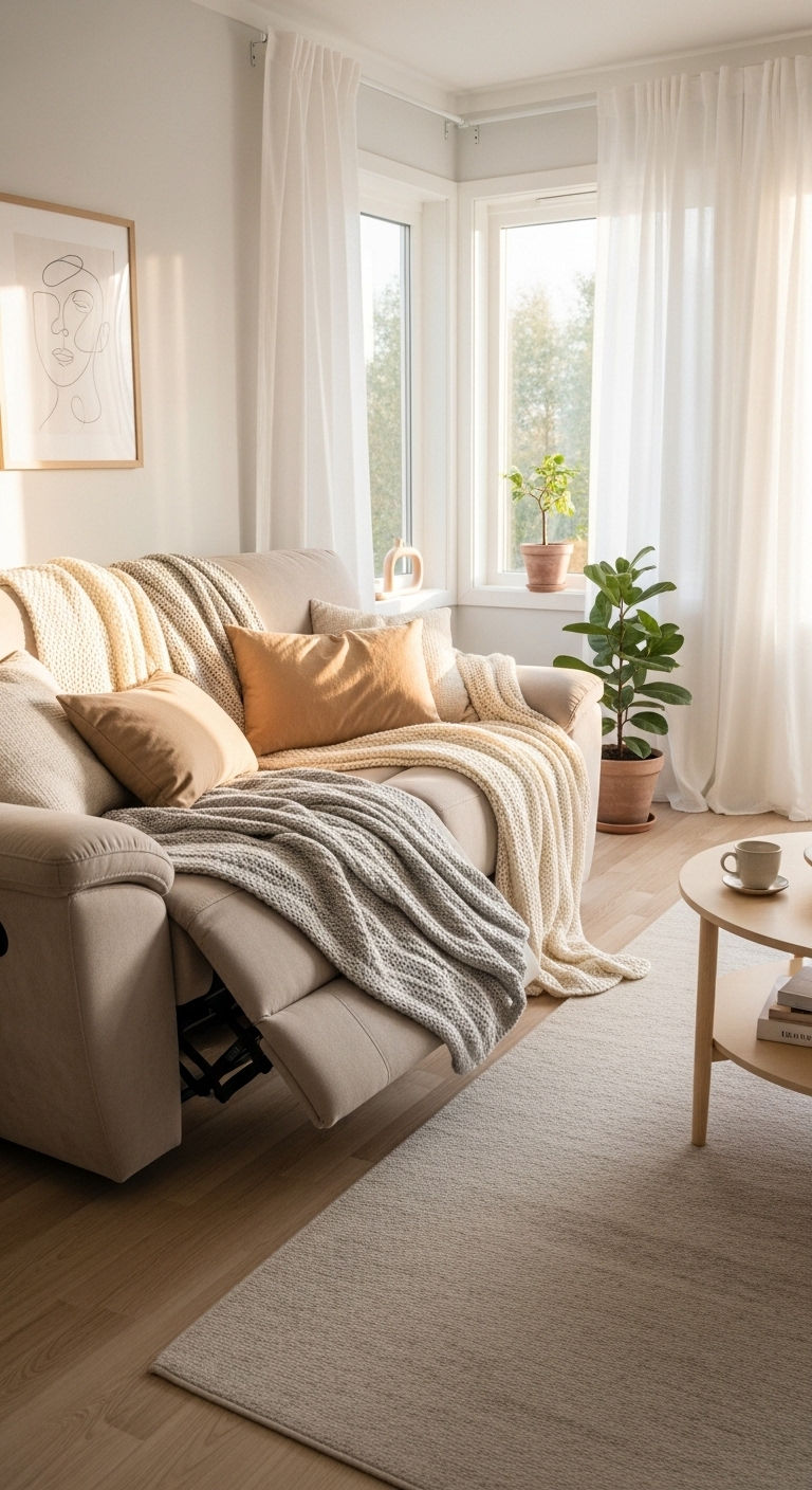 19 Cozy Recliner Sofa Living Room Ideas for Everyday Relaxation 2 1. Cloud Soft Comfort Corner