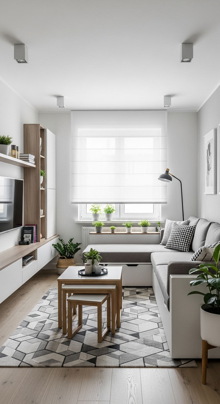 26 Living Room U Shape Sofa Ideas for Big Families & Open Layouts 18 18. Compact Open Layout Genius