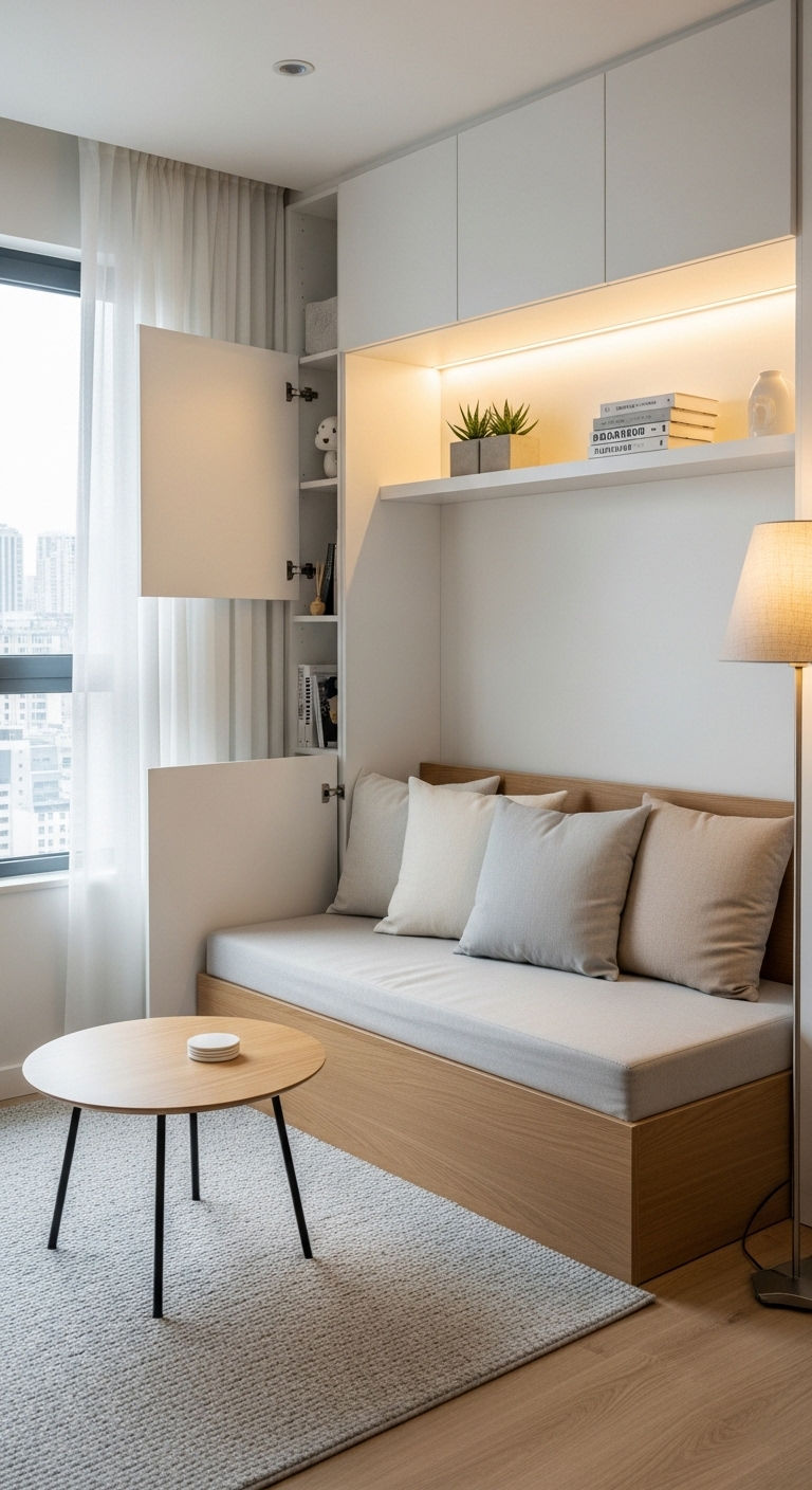 16. Compact Urban Wooden Sofa