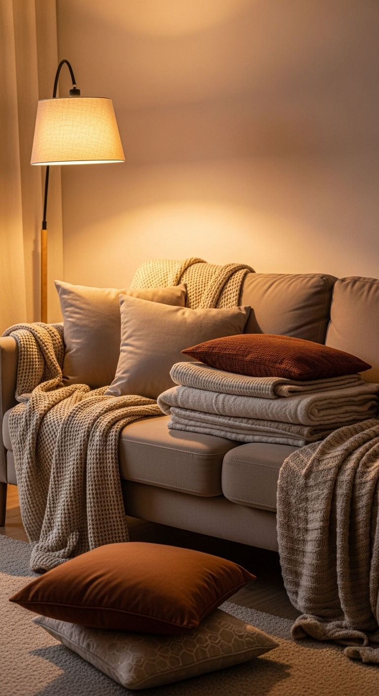 27 Sand Sofa Living Room Ideas for Soft Neutral Spaces 24 23. Cozy Neutral Cocoon