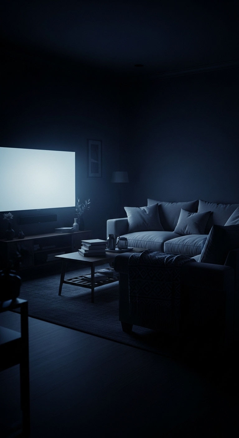 15. Dark Cozy Cinema Corner