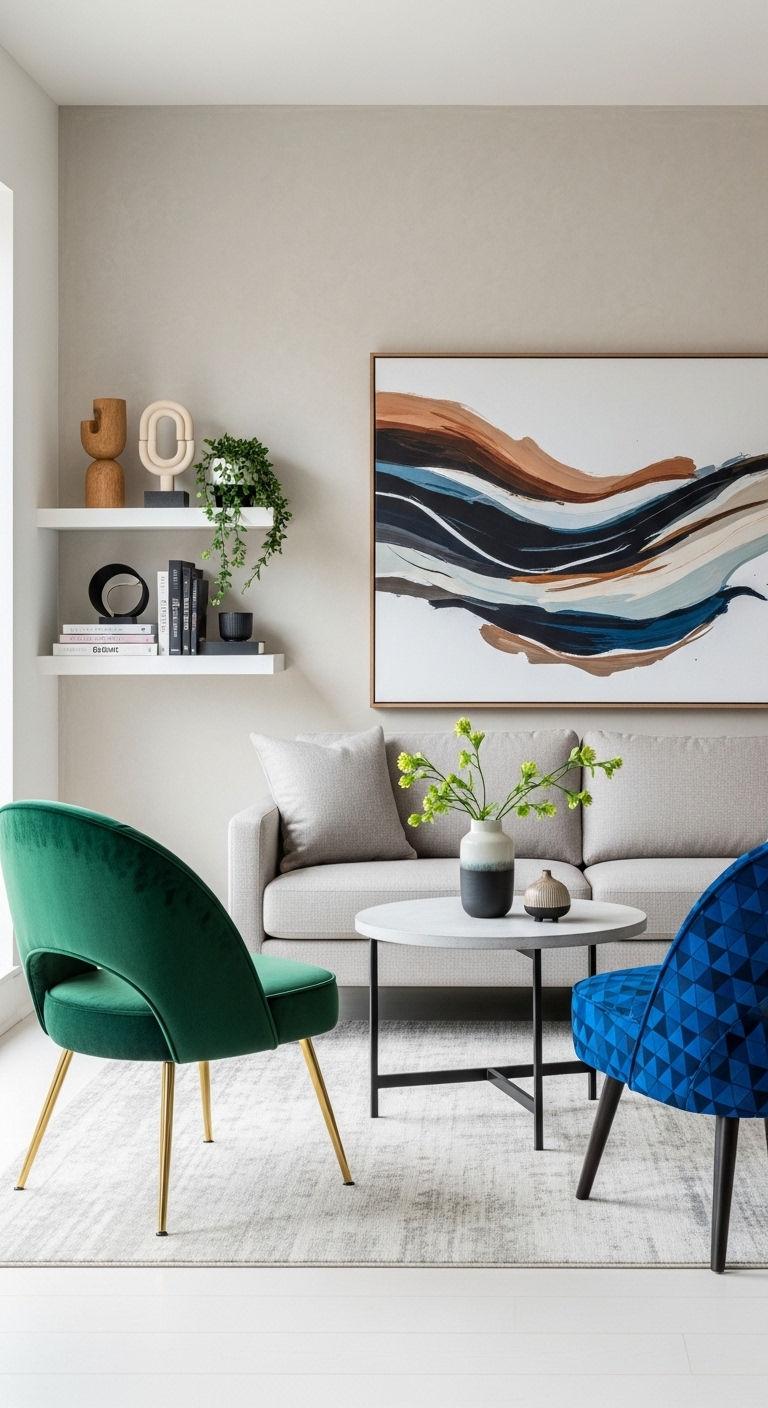 18 Small Living Room Sofa and Chair Layout Ideas for Better Flow 8 8. Dual Chair Focus