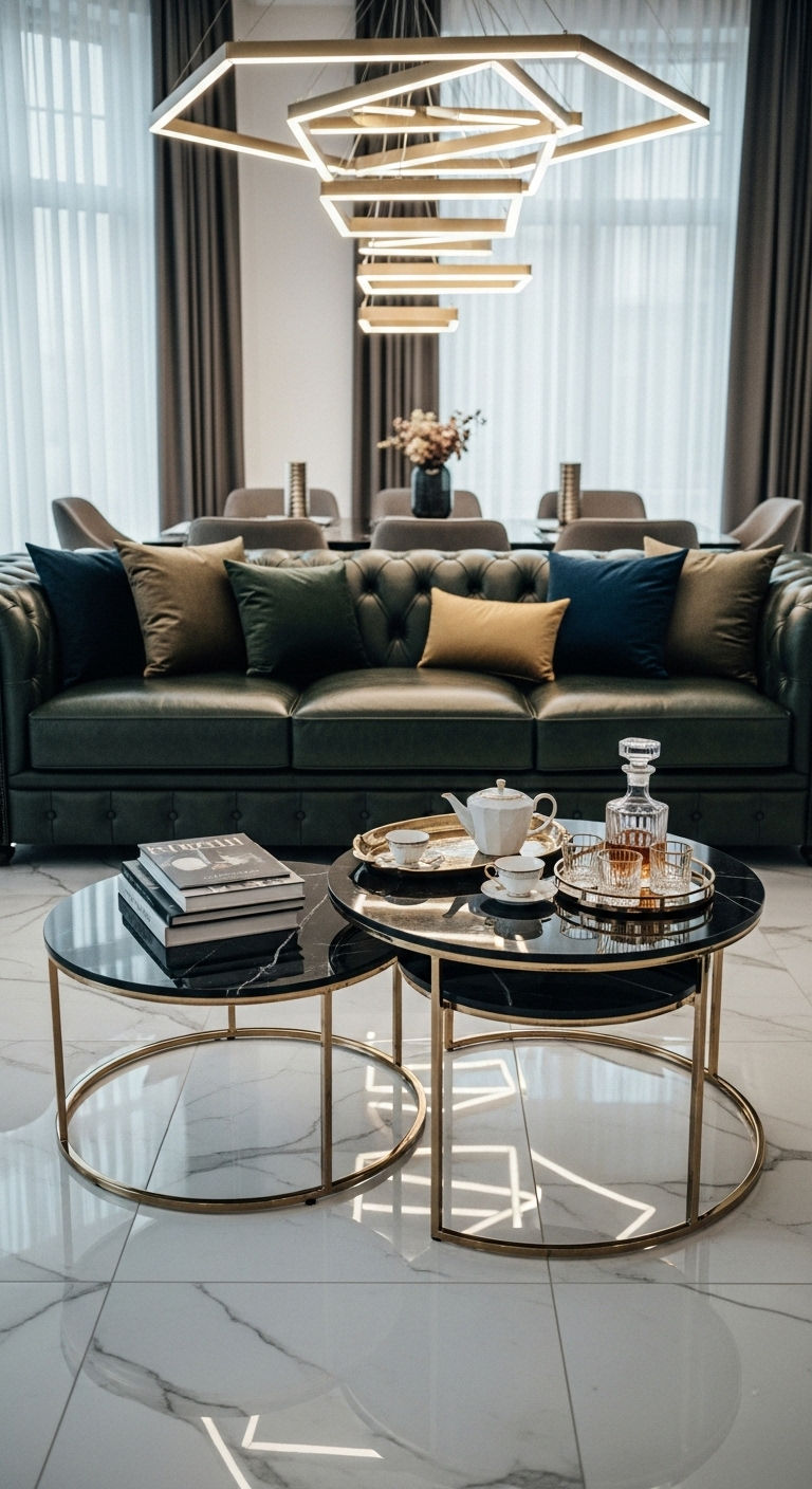24 Green Leather Sofa Living Room Ideas for a Unique Pop of Color 2 1. Emerald Elegance Lounge