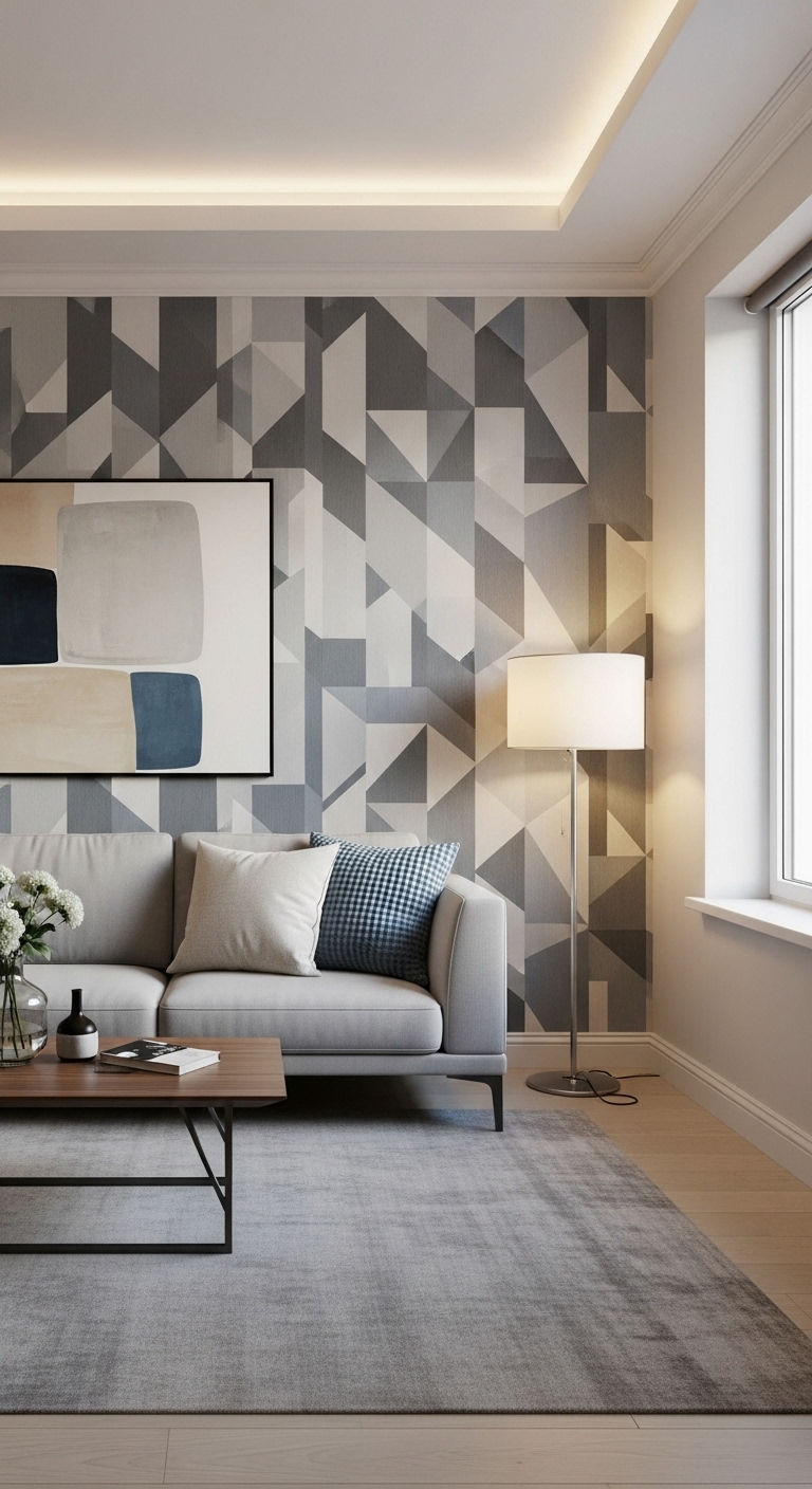 10. Geometric Accent Wall