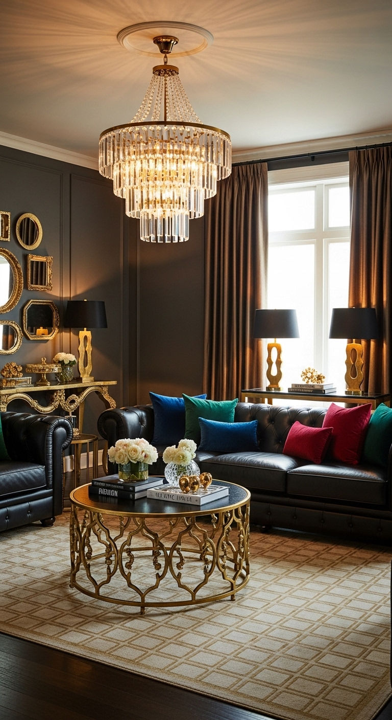 6. Gold Accent Glam Room