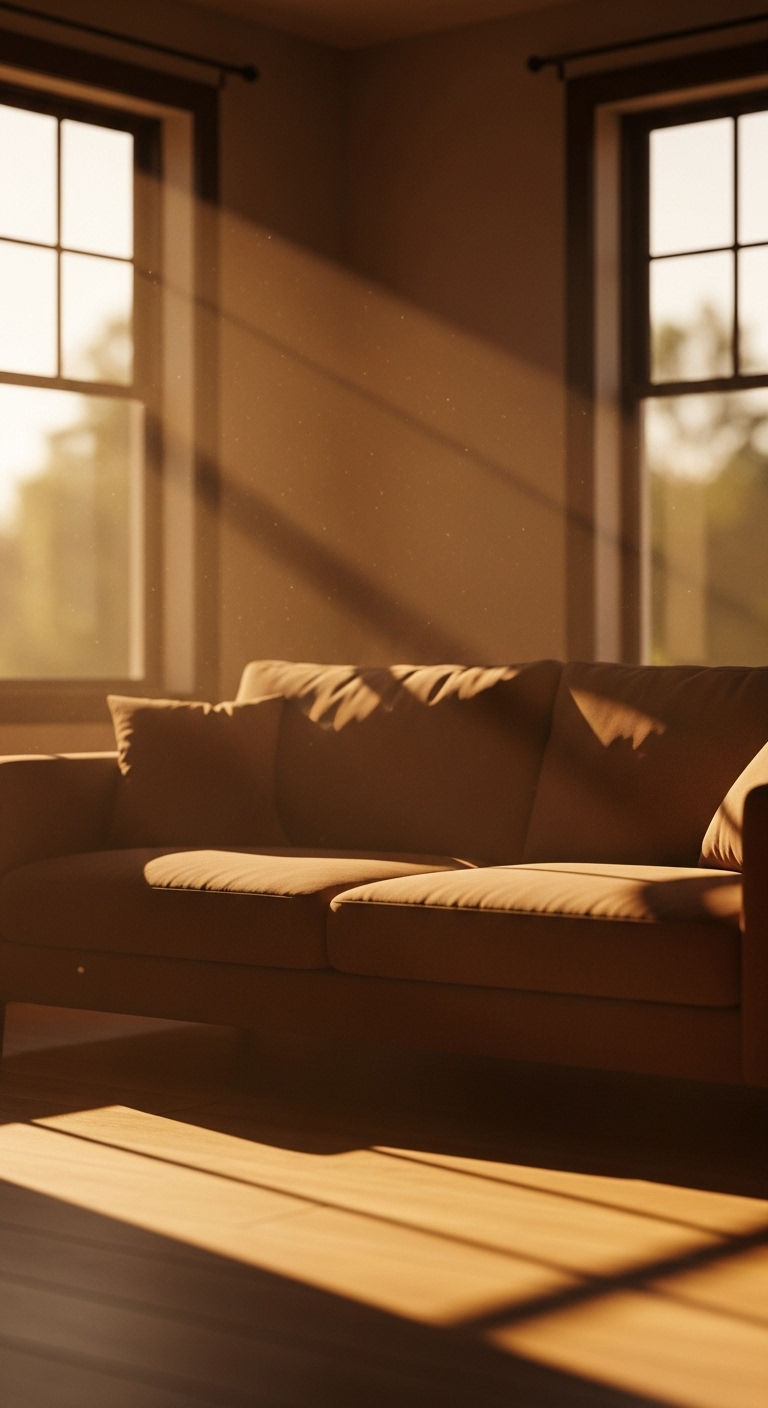 19 Brown Sofa Living Room Ideas for a Warm and Classic Feel 19 19. Golden Hour Glow Living Room