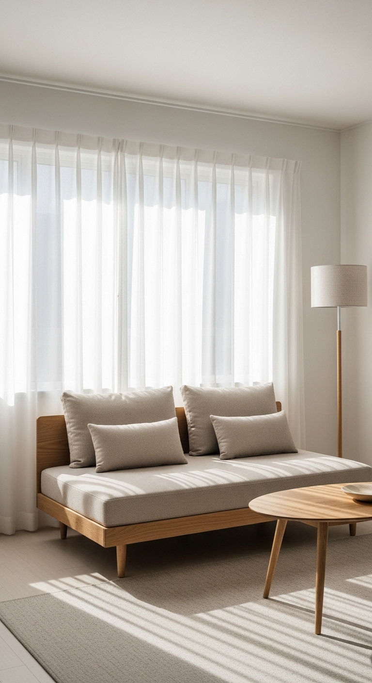 2. Hidden Bed Minimal Lounge