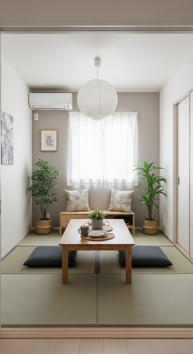 24 Genius Small Living Room Without Sofa Ideas (Minimal & Modern) 3 2. Japanese Zen Sitting Space