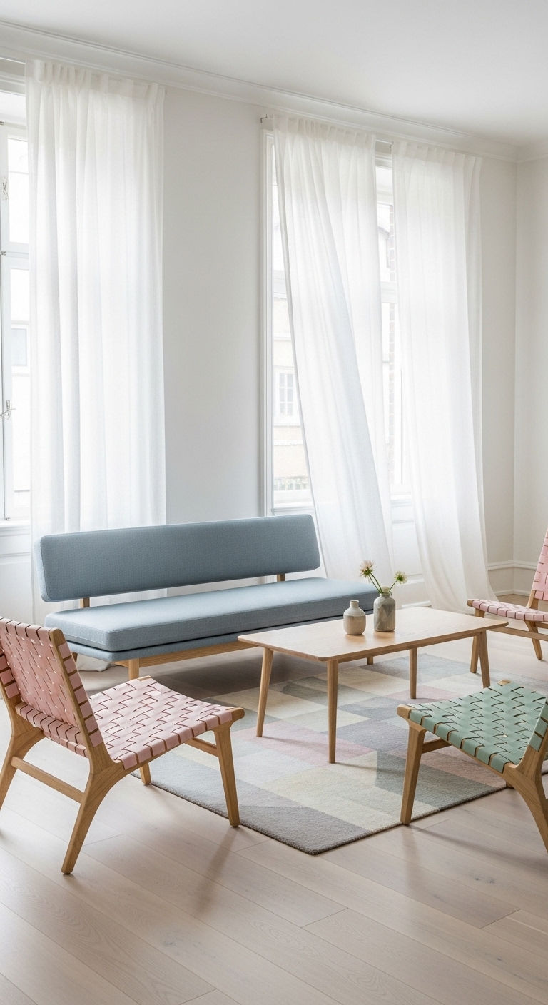 18 Small Living Room Sofa and Chair Layout Ideas for Better Flow 12 12. Light and Airy Setup