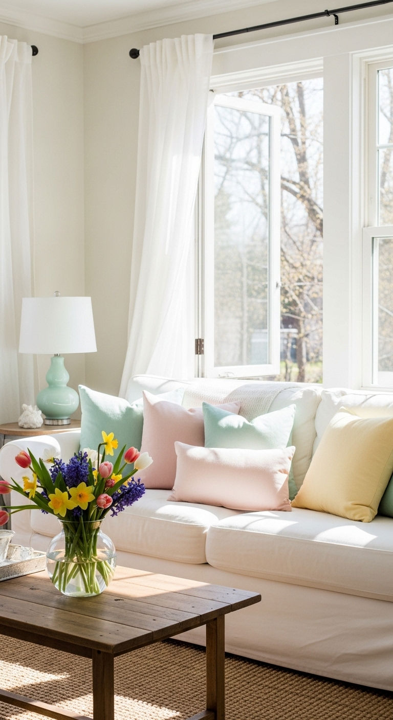 23 White Slipcovered Sofa Living Room Ideas for a Fresh Look 24 23. Light and Airy Spring Refresh