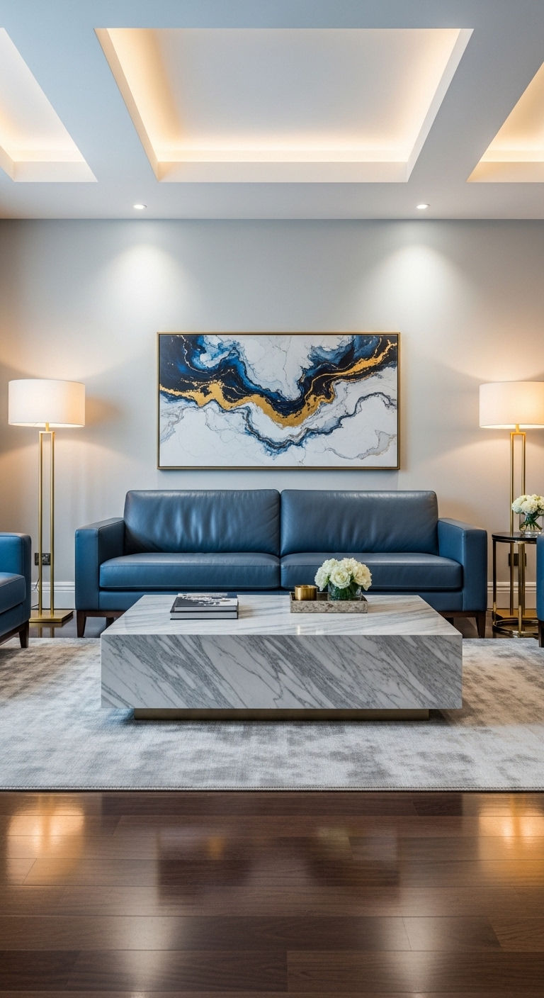 12. Luxe Marble and Blue Combo