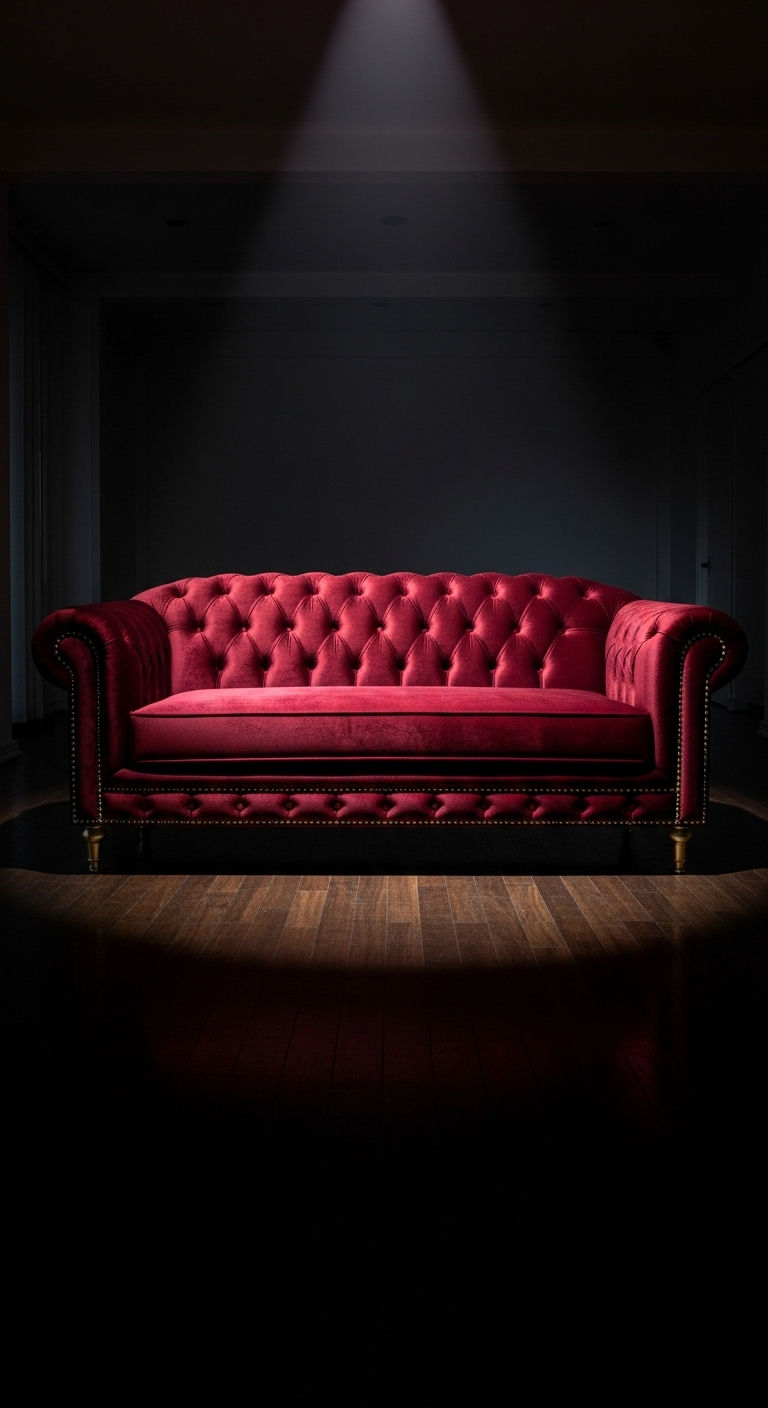 26 Wine Sofa Living Room Ideas for a Rich, Dramatic Style 8 8. Luxe Wine and Brass Combo