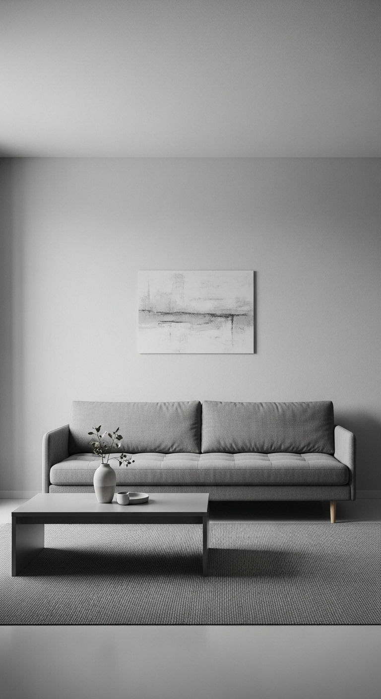 21. Minimal Grey Sofa Bed Setup