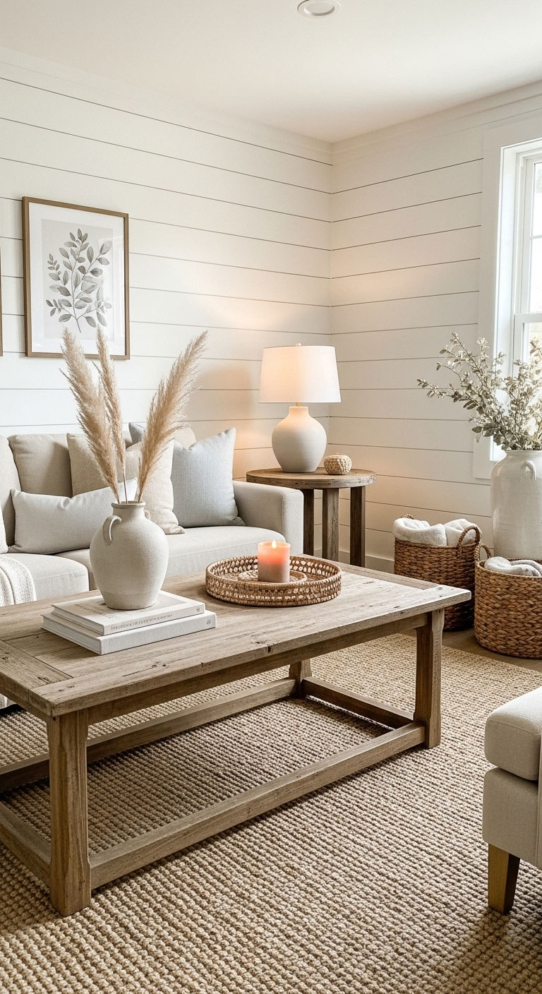 27 Sand Sofa Living Room Ideas for Soft Neutral Spaces 25 24. Modern Farmhouse Softness