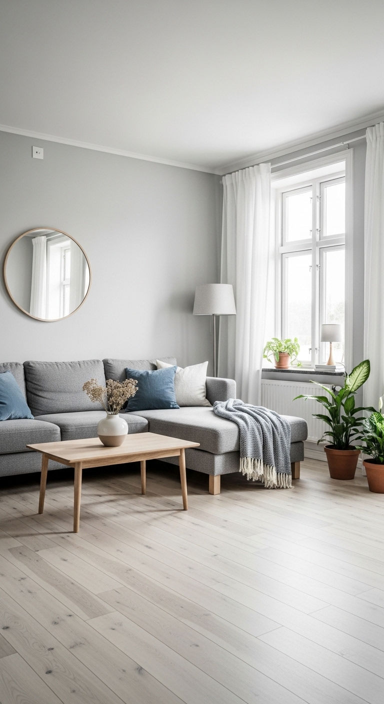 25 Blue Living Room Grey Sofa Ideas for a Cool, Balanced Space 11 12. Nordic Blue Balance