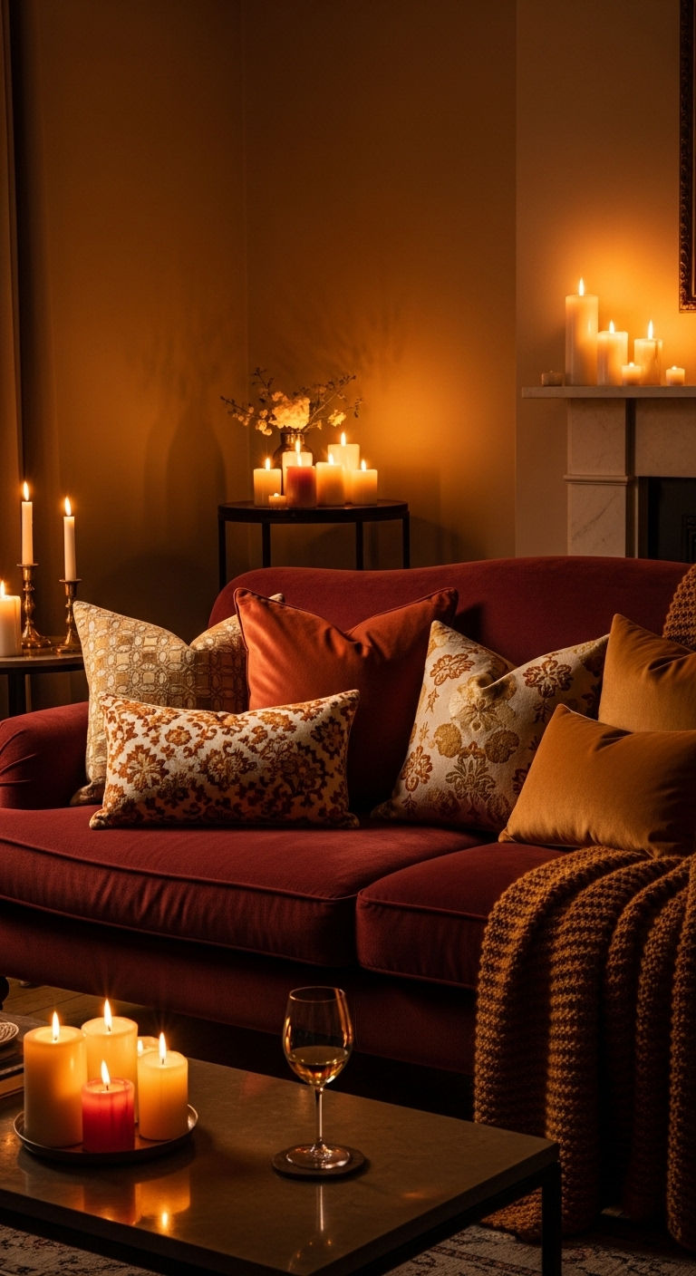 26 Wine Sofa Living Room Ideas for a Rich, Dramatic Style 24 25. Romantic Wine Glow