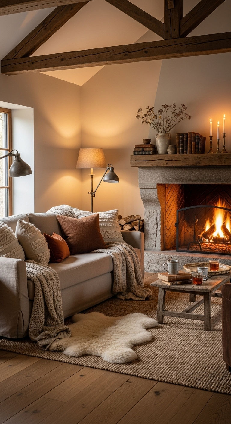 27 Sand Sofa Living Room Ideas for Soft Neutral Spaces 15 14. Rustic Neutral Comfort