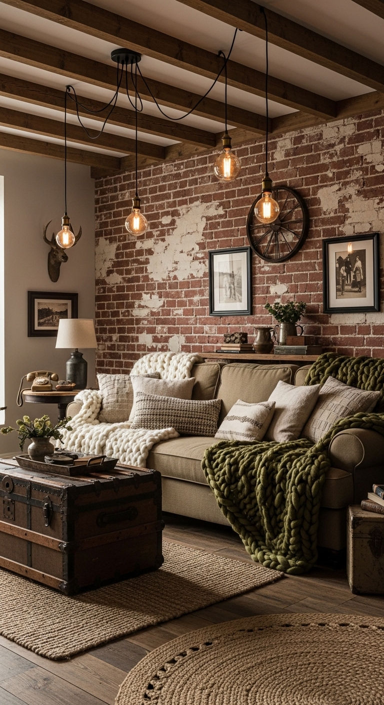 4. Rustic Warmth Living Room
