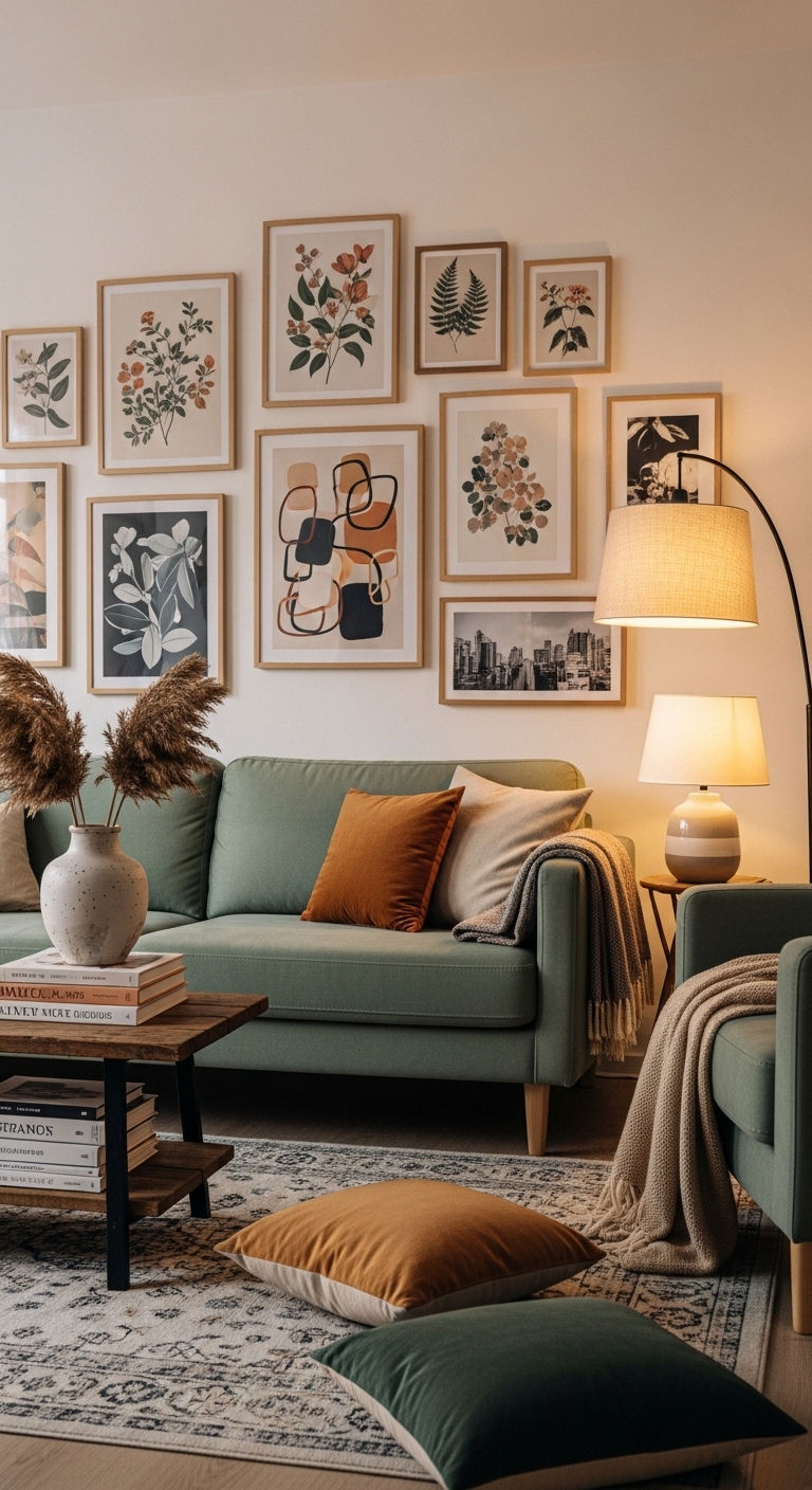 13. Sage Sofa with Gallery Wall