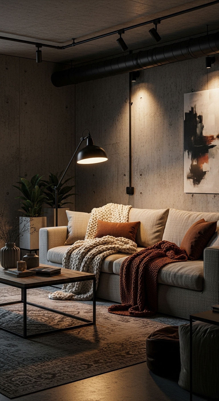 27 Sand Sofa Living Room Ideas for Soft Neutral Spaces 16 15. Soft Industrial Balance