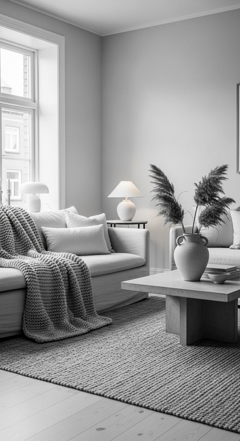 27 Sand Sofa Living Room Ideas for Soft Neutral Spaces 13 12. Soft Monochrome Layers