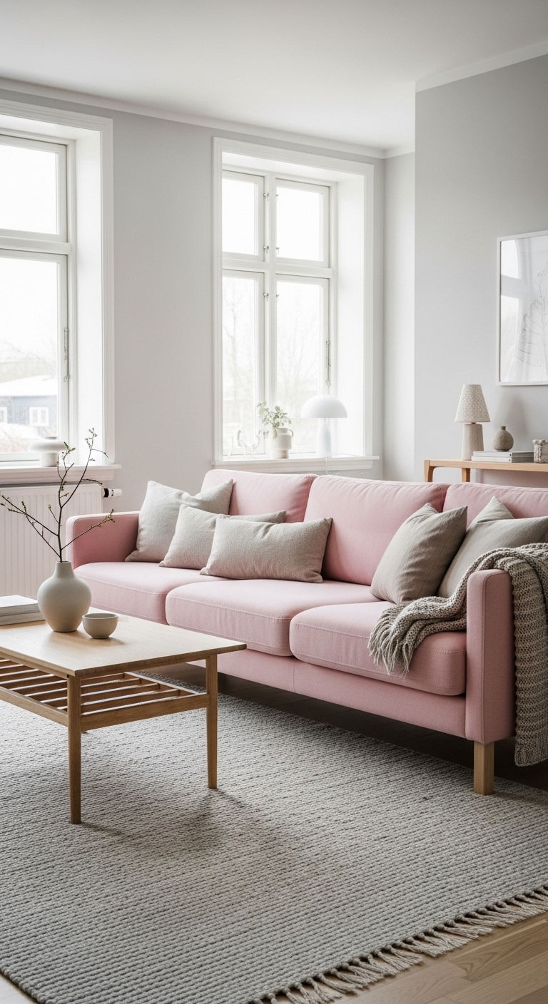 9. Soft Pink Scandinavian Style