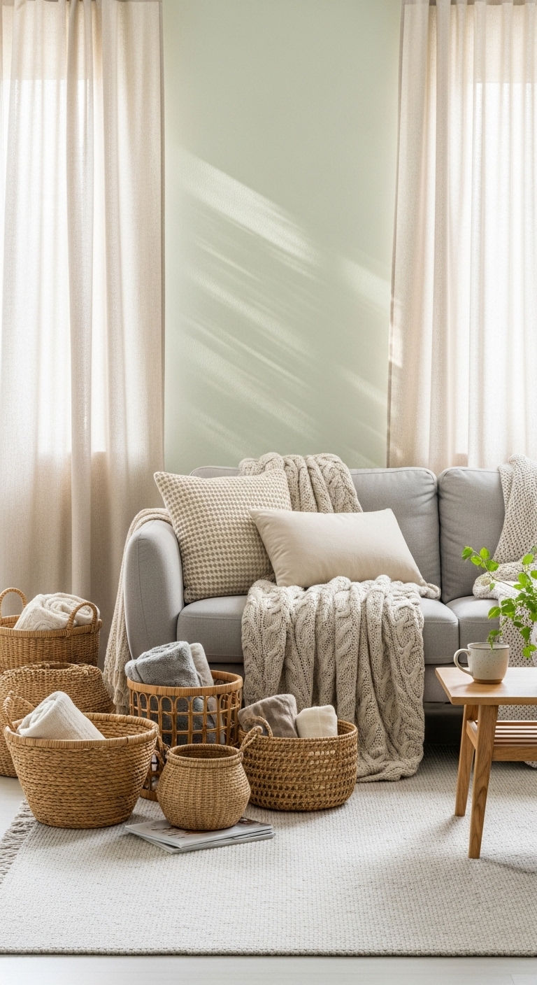 21 Green Living Room Grey Sofa Ideas for a Modern Natural Look 6 5. Soft Sage Serenity