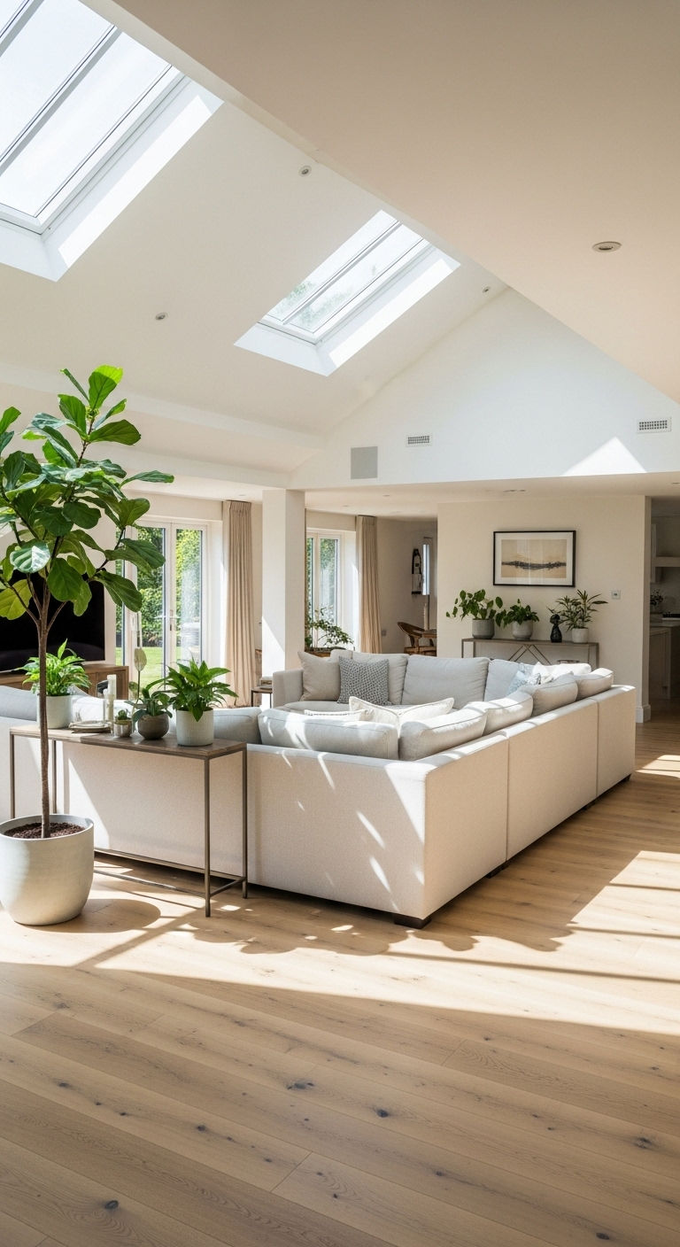 26 Living Room U Shape Sofa Ideas for Big Families & Open Layouts 8 7. Sunlit Open Haven