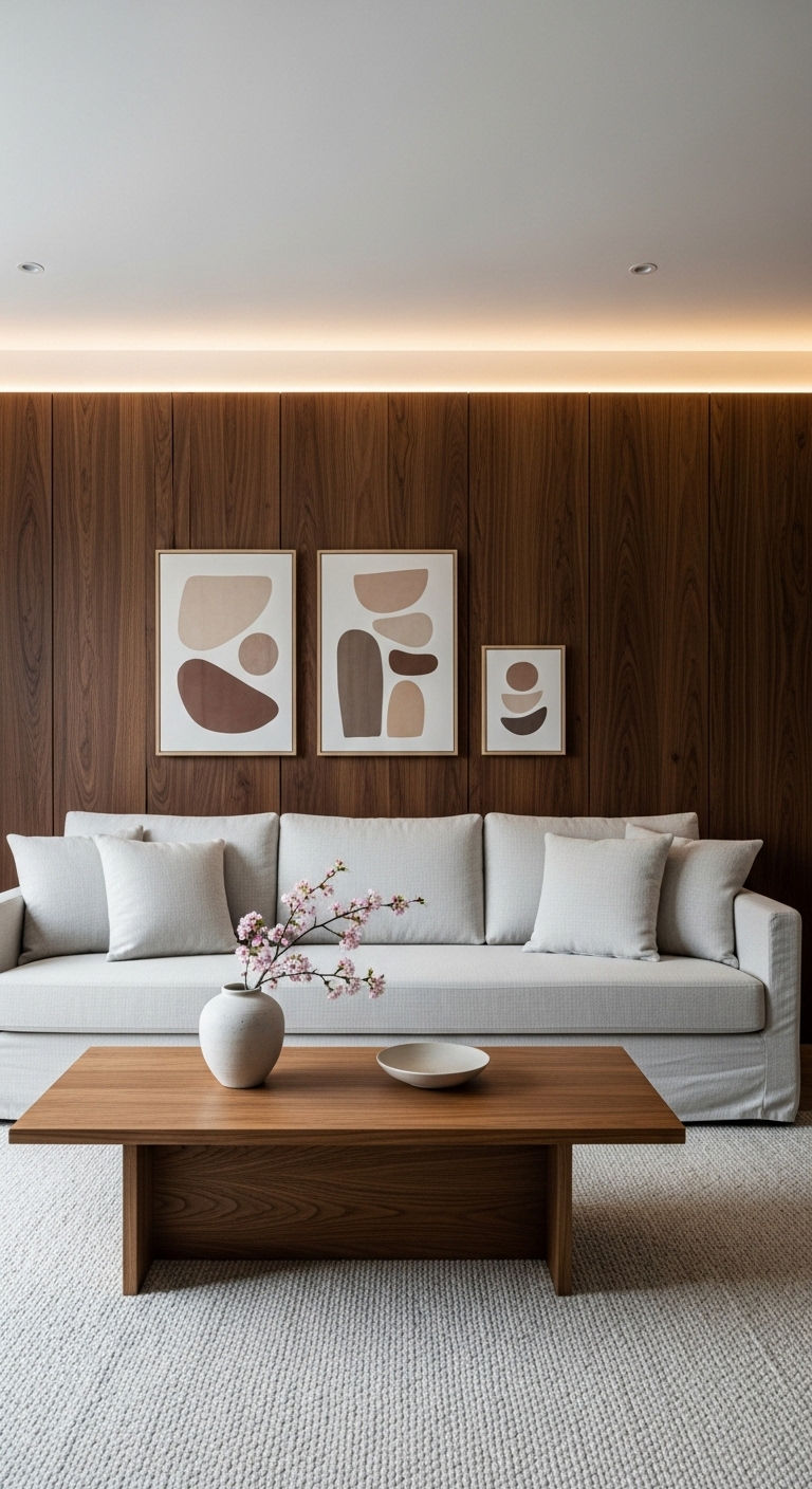19 Brown Sofa Living Room Ideas for a Warm and Classic Feel 15 15. Textured Neutral Layers