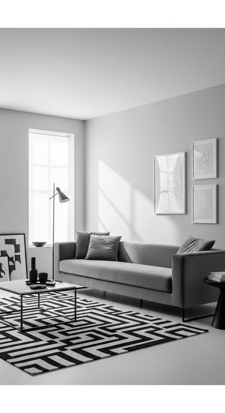 26 Living Room U Shape Sofa Ideas for Big Families & Open Layouts 7 6. Modern Monochrome Magic