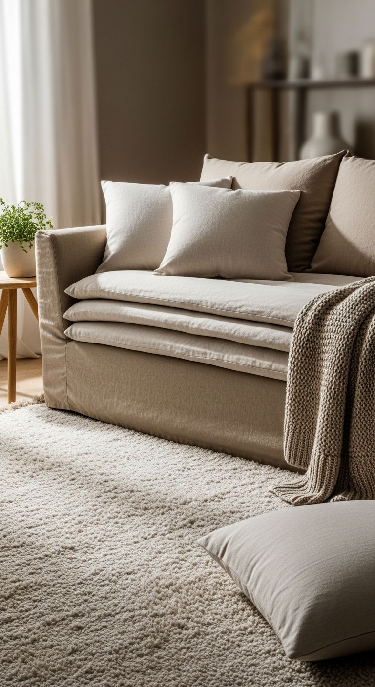 26 Living Room U Shape Sofa Ideas for Big Families & Open Layouts 23 24. Elegant Neutral Layers