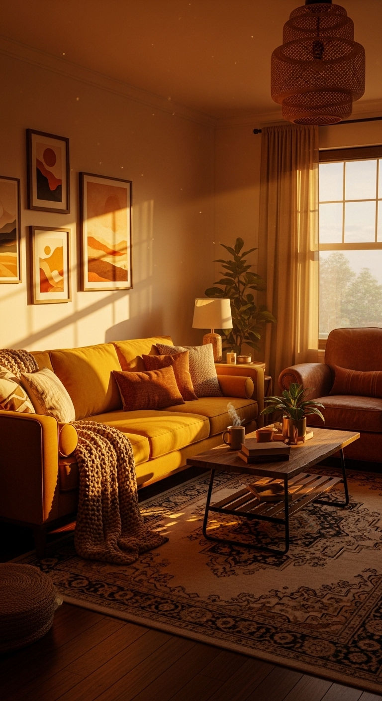 24 Moss Green Sofa Living Room Ideas for a Natural Feel 25 24. Sunset Glow Living Room