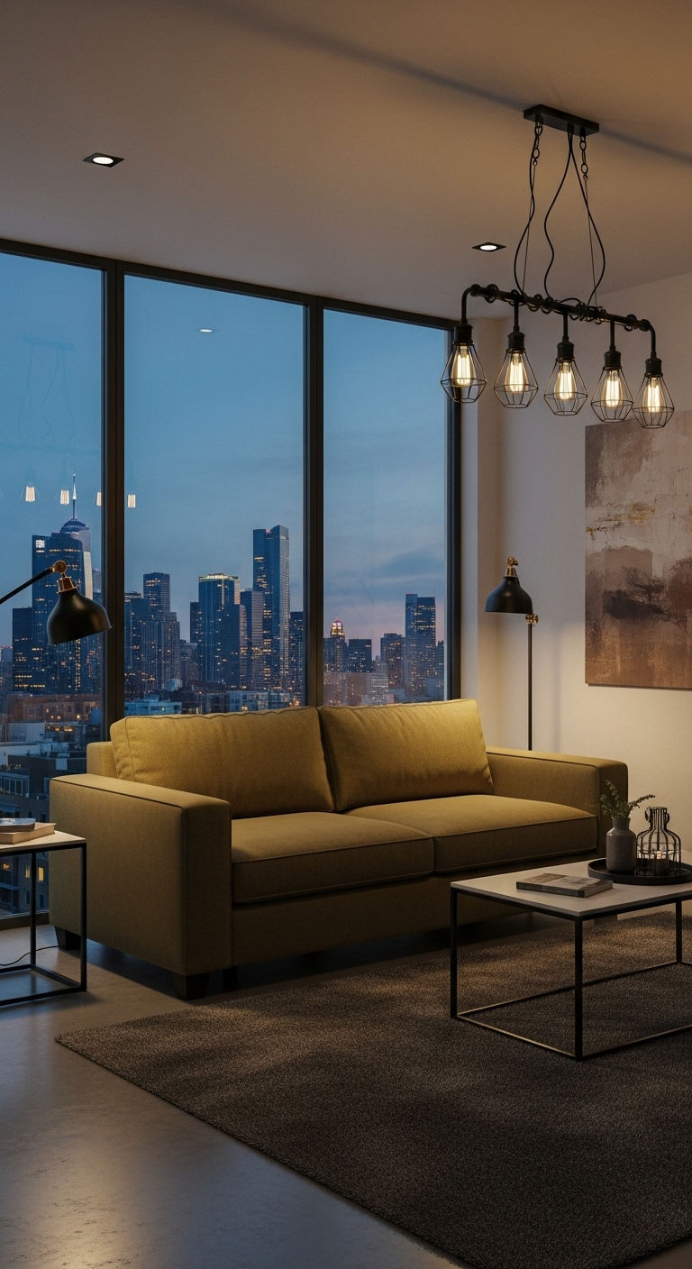 23 White Slipcovered Sofa Living Room Ideas for a Fresh Look 22 21. Urban Apartment Chic
