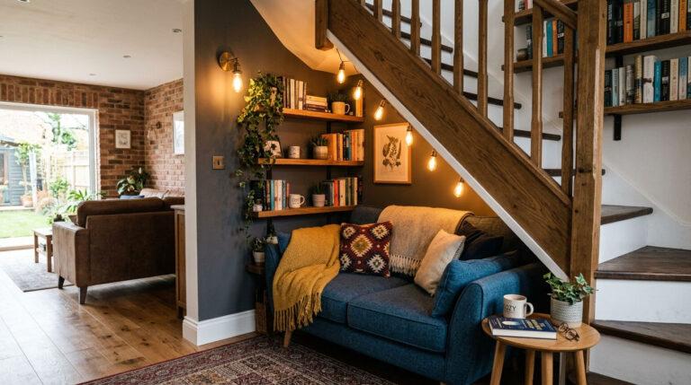 11 Sofa Under Stairs Living Room Ideas for Clever Space Saving 3 11 Sofa Under Stairs Living Room Ideas for Clever Space Saving