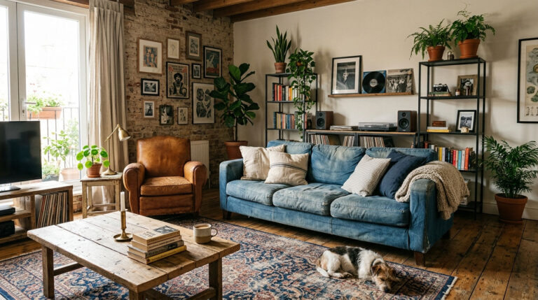 12 Denim Sofa Living Room Ideas for a Casual, Cool Aesthetic