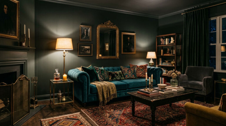 13 Dark Teal Sofa Living Room Ideas for a Deep, Bold Color Story