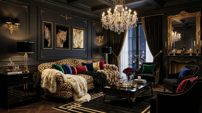 13 Leopard Print Sofa Living Room Ideas for a Glamorous, Wild Interior 7 13 Leopard Print Sofa Living Room Ideas for a Glamorous, Wild Interior