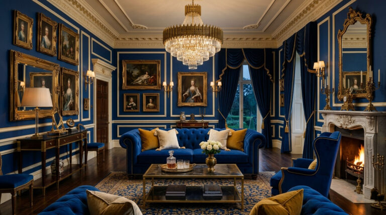 13 Royal Blue Sofa Living Room Ideas That Feel Regal and Bold