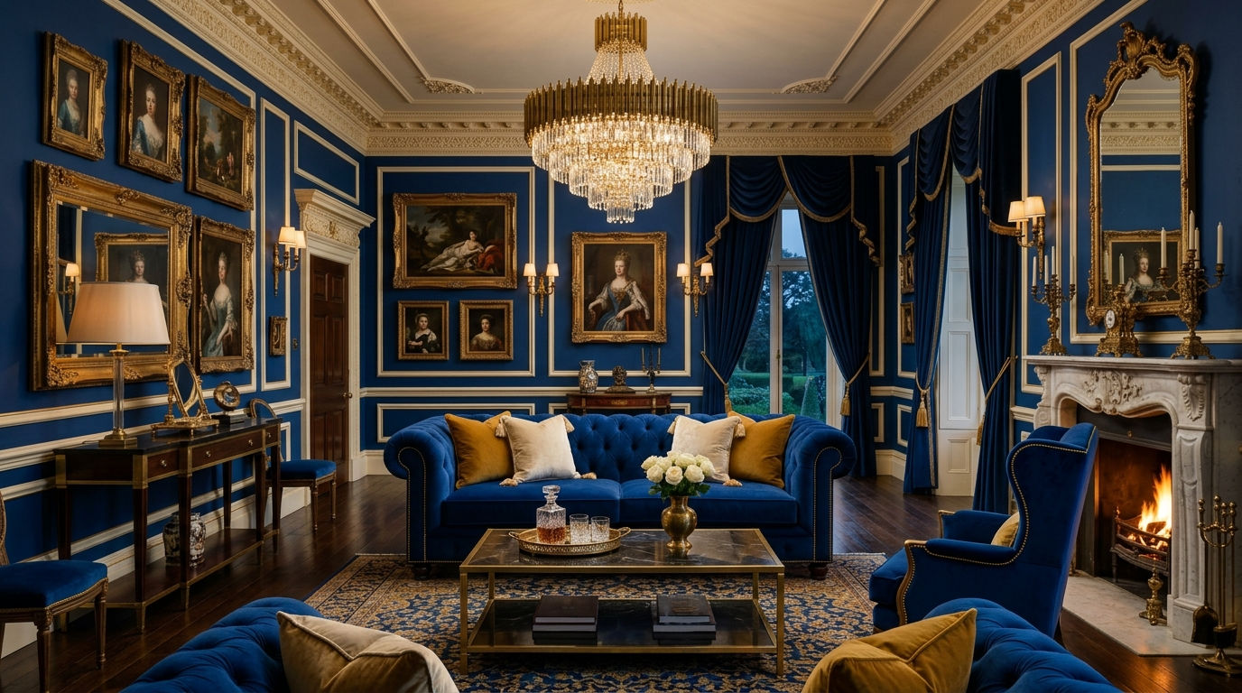13 Royal Blue Sofa Living Room Ideas That Feel Regal and Bold