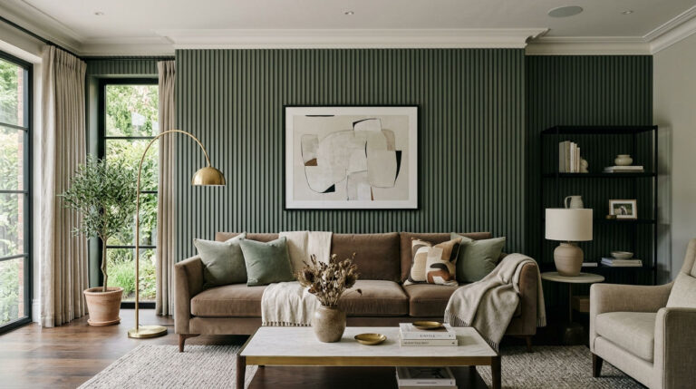 13 Wall Panelling Behind the Sofa Living Room Ideas for a Designer Look